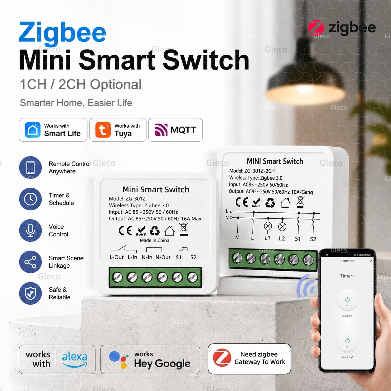 Smart Home Hub 2 - Умный выключатель Zigbee Tuya Smart Life