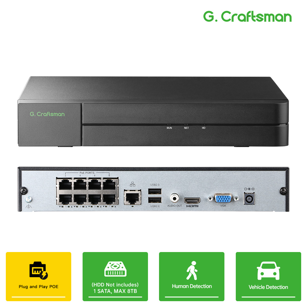 Smart Home Microsoft - Сетевой видеорегистратор C-U,8CH POE, 4K, система
