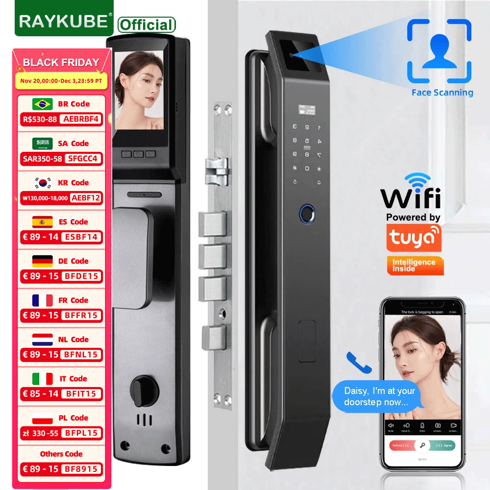 RAYKUBE DF14 Tuya WiFi 3D расп – обзор и цена Smart Home Door Lock