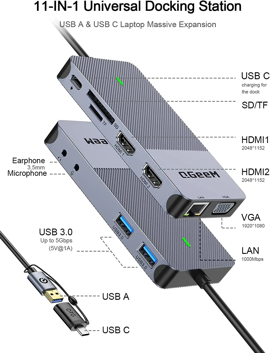 Док-станция QGeeM USB 3.0, USB – обзор и цена Smart Home Hub 2